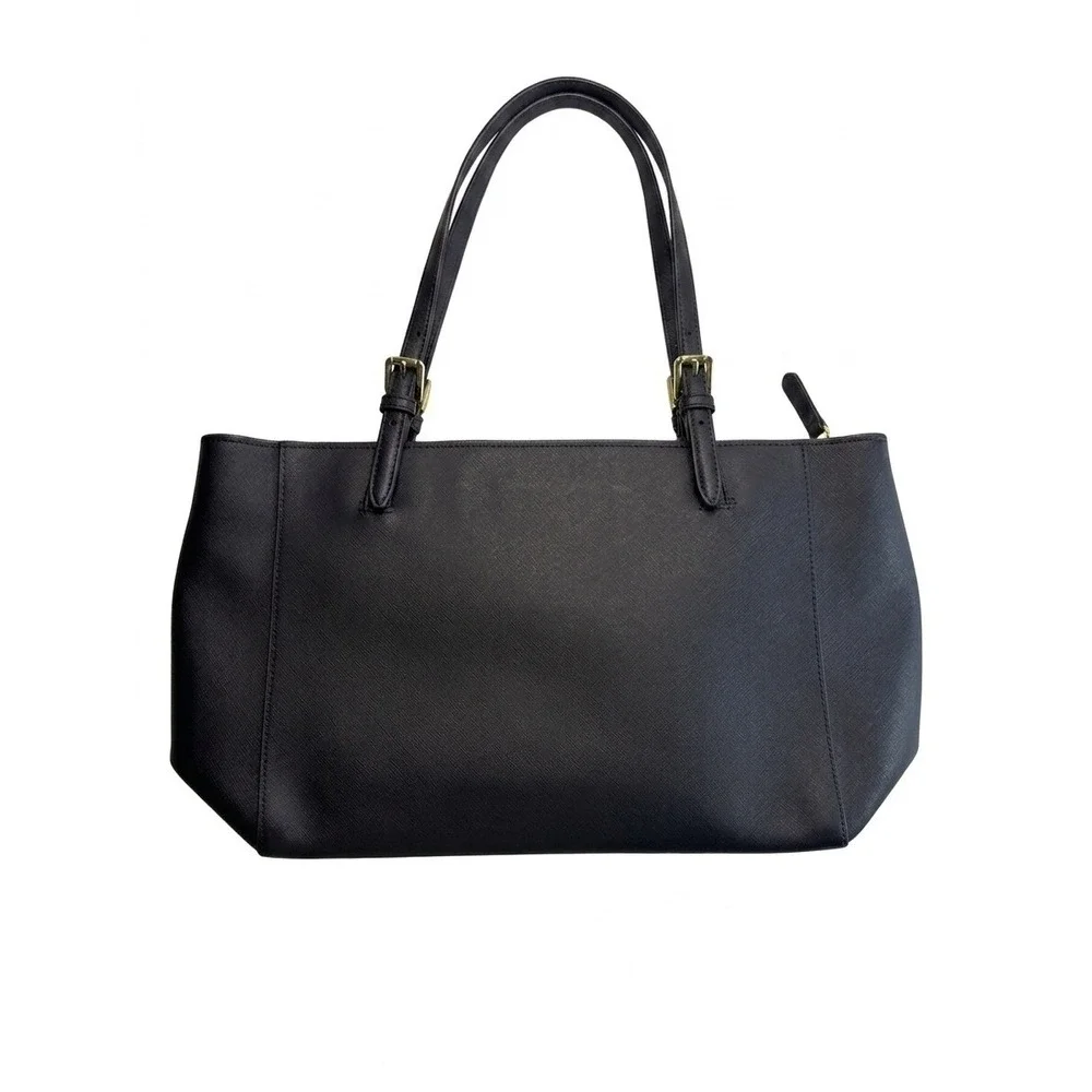 Tory Burch‎ Emerson Small Buckle Tote Navy Blue Saffiano Leather Handbag